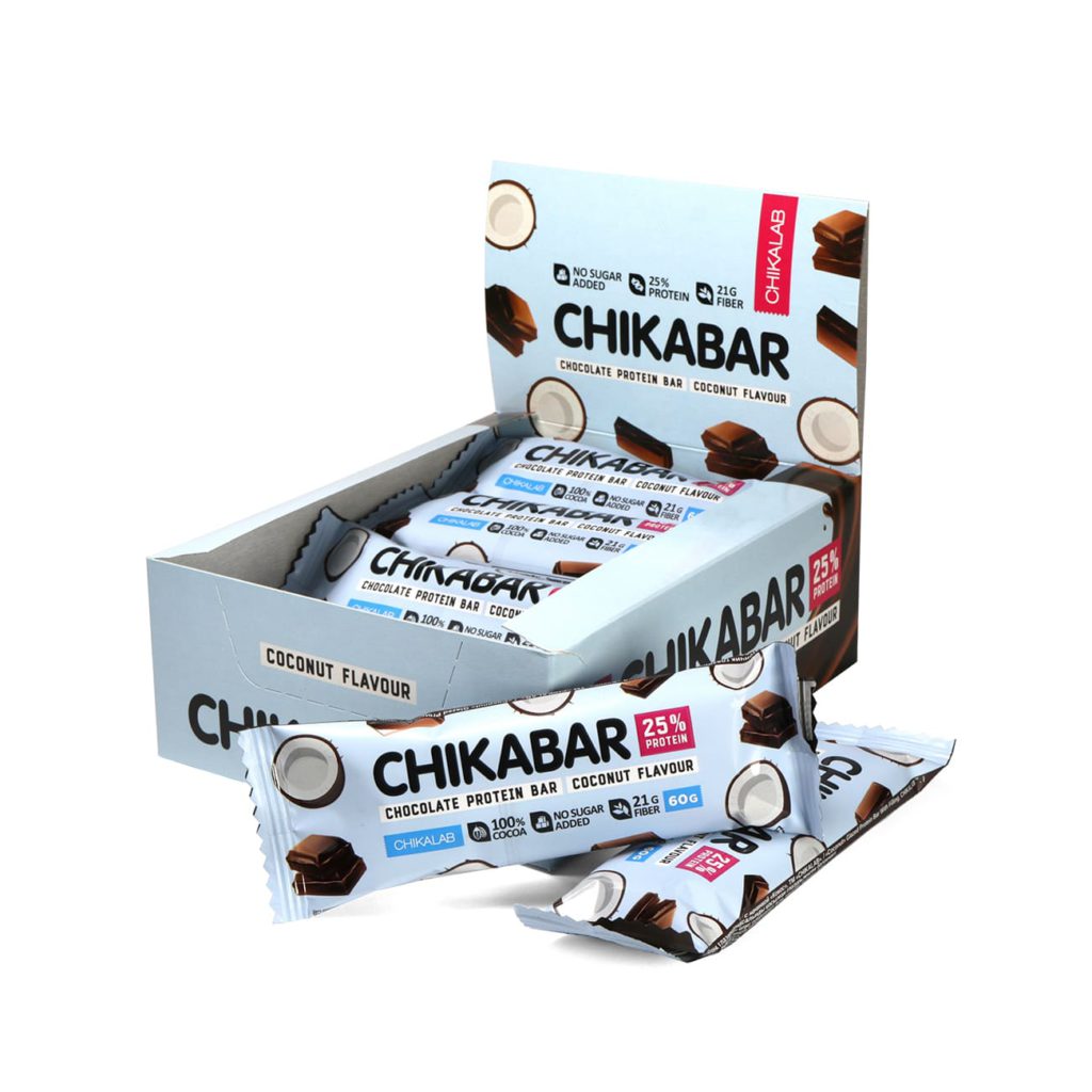 Протеиновый батончик Chikalab – Chikabar Bombbar - Кокос с шоколадной начинкой (12 шт.):изображение