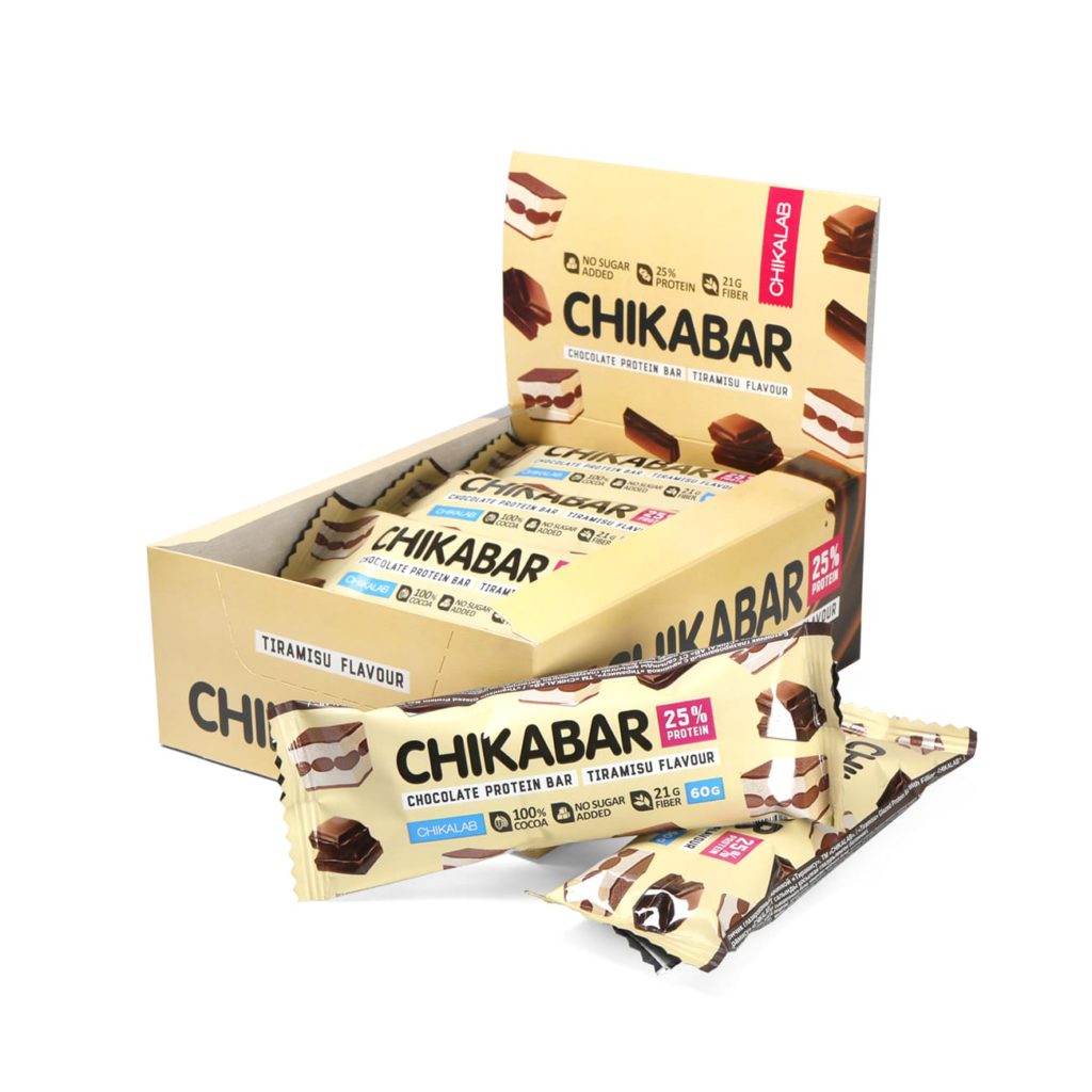 Протеиновый батончик Chikalab – Chikabar Bombbar - Тирамису с молочной начинкой (12 шт.):изображение